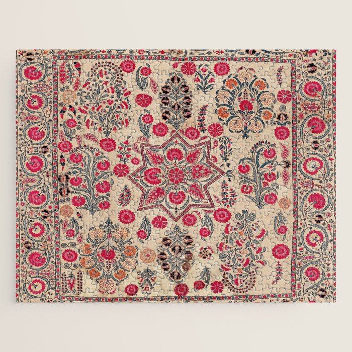 Ura Tube  Antique Tajik Suzani Embroidery Print Jigsaw Puzzle Gallery Image 1