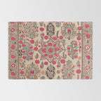 Ura Tube  Antique Tajik Suzani Embroidery Print Rug Gallery Image 2