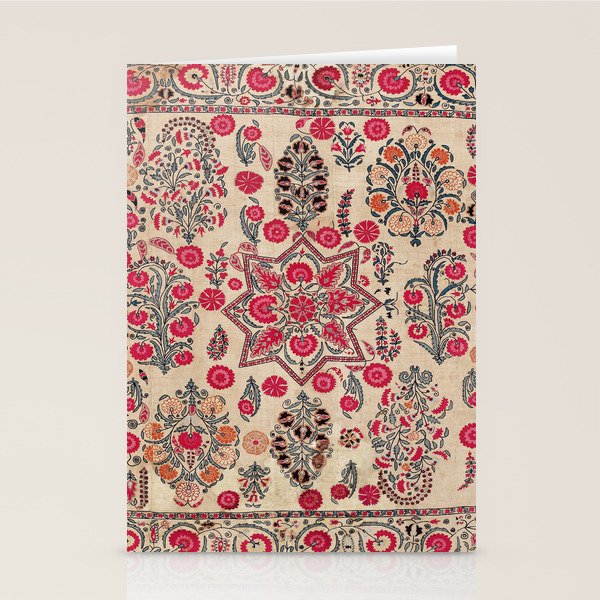 Ura Tube  Antique Tajik Suzani Embroidery Print Stationery Card Gallery Image 2
