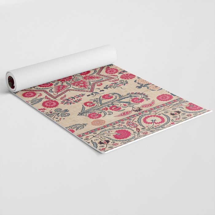 Ura Tube  Antique Tajik Suzani Embroidery Print Yoga Mat Gallery Image 2