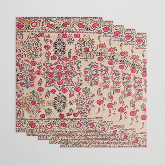 Ura Tube  Antique Tajik Suzani Embroidery Print Wrapping Paper Gallery Image 3