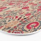 Ura Tube  Antique Tajik Suzani Embroidery Print Bath Mat Gallery Image 3