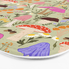 Colourful mushrooms, flowers and berries illustration  Bath Mat Gallery Image 3