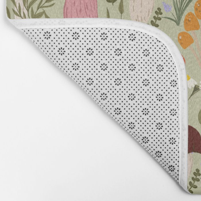 Colourful mushrooms, flowers and berries illustration  Bath Mat Gallery Image 2