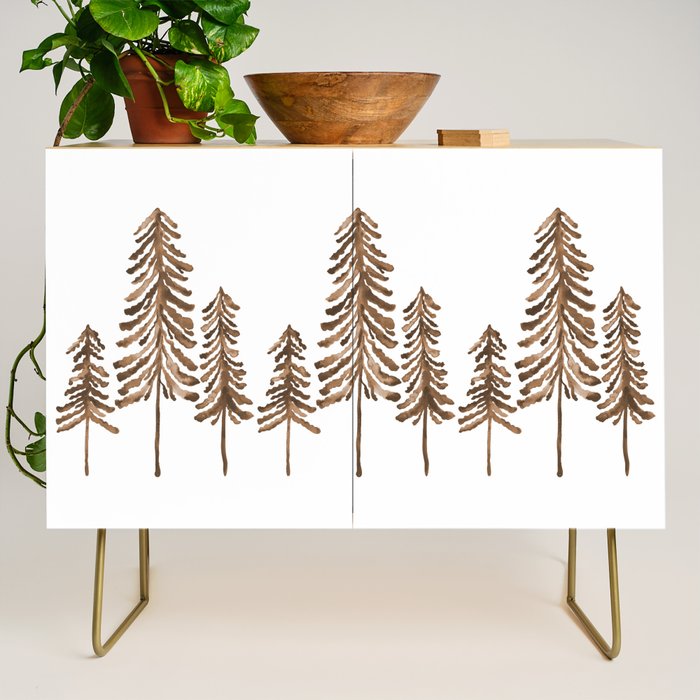 Pine Trees - Sepia Palette Credenza Gallery Image 1