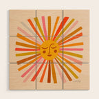Sunshine - Retro Ochre Palette Wood Wall Art Gallery Image 3