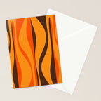 Mid Century Modern Retro Lounge Striped Ogee Pattern in Vintage 70s Brown and Orange Stationery Card Gallery Image 2
