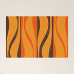 Mid Century Modern Retro Lounge Striped Ogee Pattern in Vintage 70s Brown and Orange Welcome Mat Gallery Image 1
