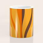 Mid Century Modern Retro Lounge Striped Ogee Pattern in Vintage 70s Brown and Orange Coffee Mug Gallery Image 4