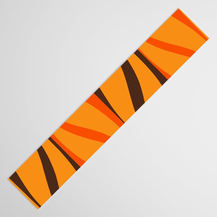 Mid Century Modern Retro Lounge Striped Ogee Pattern in Vintage 70s Brown and Orange Table Runner Gallery Image 3