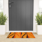 Mid Century Modern Retro Lounge Striped Ogee Pattern in Vintage 70s Brown and Orange Welcome Mat Gallery Image 3