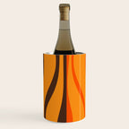 Mid Century Modern Retro Lounge Striped Ogee Pattern in Vintage 70s Brown and Orange Wine Chiller Gallery Image 3
