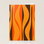 Mid Century Modern Retro Lounge Striped Ogee Pattern in Vintage 70s Brown and Orange Stationery Card Gallery Image 2