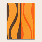 Mid Century Modern Retro Lounge Striped Ogee Pattern in Vintage 70s Brown and Orange Notebook Gallery Image 4