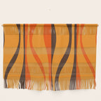 Mid Century Modern Retro Lounge Striped Ogee Pattern in Vintage 70s Brown and Orange Wall Hanging Gallery Image 1