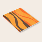 Mid Century Modern Retro Lounge Striped Ogee Pattern in Vintage 70s Brown and Orange Notebook Gallery Image 2