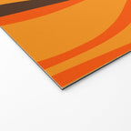 Mid Century Modern Retro Lounge Striped Ogee Pattern in Vintage 70s Brown and Orange Welcome Mat Gallery Image 2