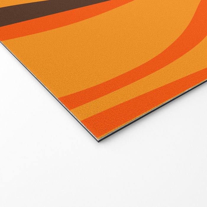 Mid Century Modern Retro Lounge Striped Ogee Pattern in Vintage 70s Brown and Orange Welcome Mat Gallery Image 2
