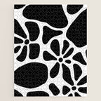 Abstract black and white flower nature art pattern Jigsaw Puzzle Gallery Image 1