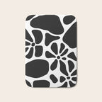 Abstract black and white flower nature art pattern Bath Mat Gallery Image 1