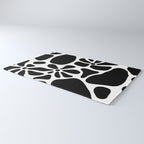 Abstract black and white flower nature art pattern Rug Gallery Image 3