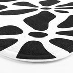 Abstract black and white flower nature art pattern Bath Mat Gallery Image 3