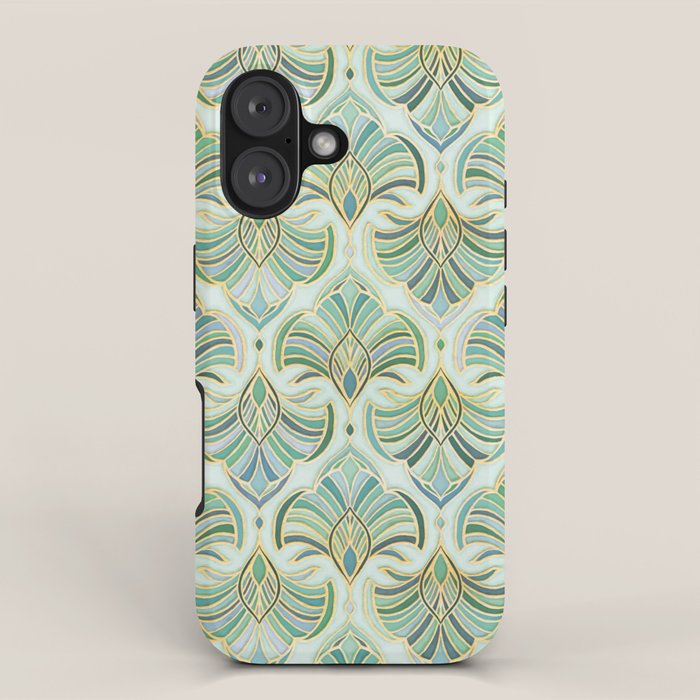 Jade Enamel Art Deco Fans iPhone Case Gallery Image 1