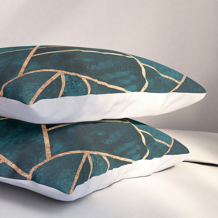 Deep Teal Stone Pillow Sham Gallery Image 3