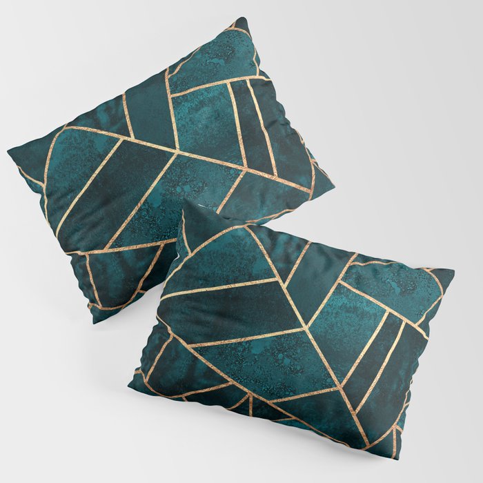 Deep Teal Stone Pillow Sham Gallery Image 1