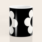 La Fleur | 06 - Retro Floral Print Black And White Flower Coffee Mug Gallery Image 4