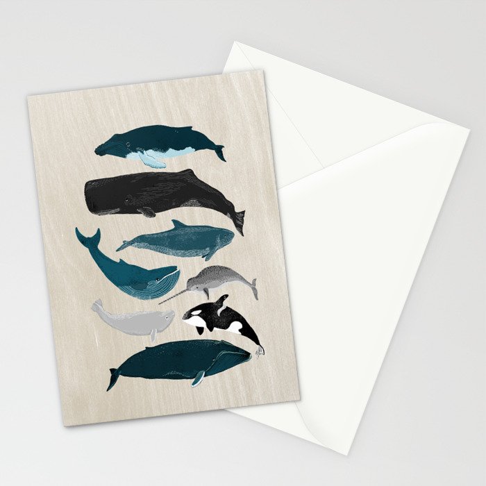 Whales - Pod of Whales Print by Andrea Lauren Stationery Card Gallery Image 2