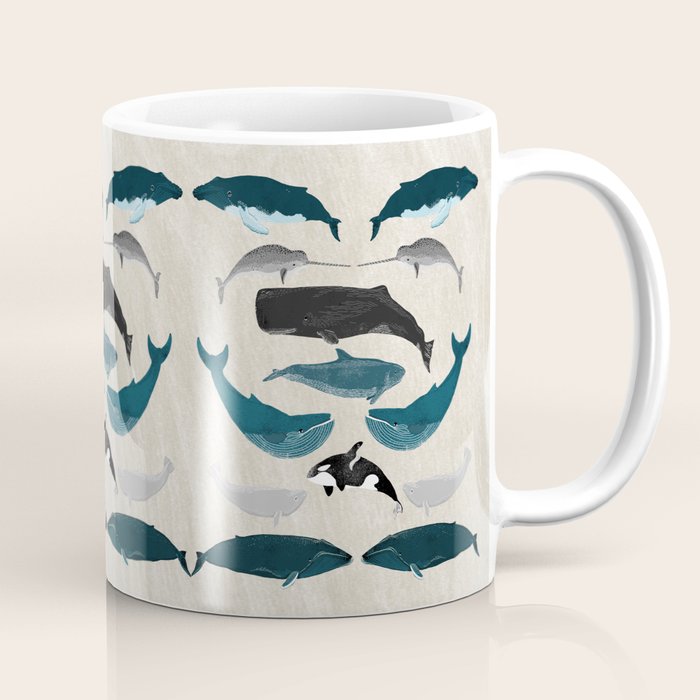 Whales - Pod of Whales Print by Andrea Lauren Coffee Mug Gallery Image 1
