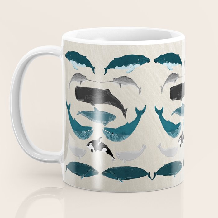 Whales - Pod of Whales Print by Andrea Lauren Coffee Mug Gallery Image 3