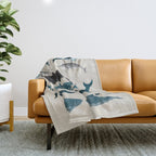 Whales - Pod of Whales Print by Andrea Lauren Throw Blanket Gallery Image 1