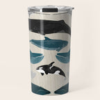 Whales - Pod of Whales Print by Andrea Lauren Travel Mug Gallery Image 1