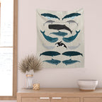 Whales - Pod of Whales Print by Andrea Lauren Wall Tapestry Gallery Image 2