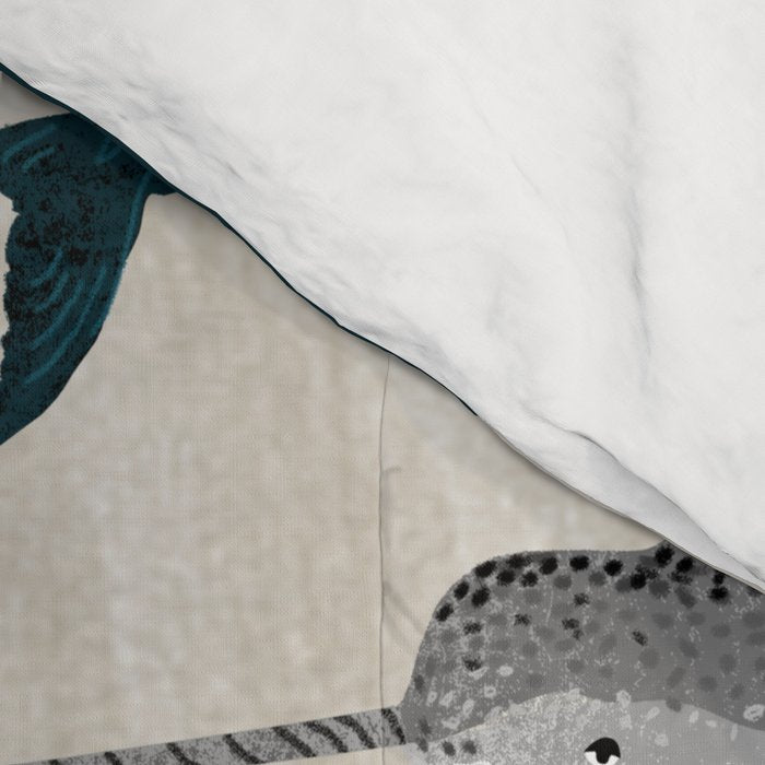 Whales - Pod of Whales Print by Andrea Lauren Comforter Gallery Image 4