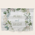 Merry & Bright Watercolor Wreath Wall Hanging Gallery Image 1