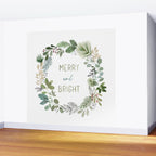 Merry & Bright Watercolor Wreath Wall Mural Gallery Image 2