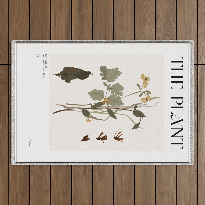 Autumn flowers Herbarium  Outdoor Rug Gallery Image 1