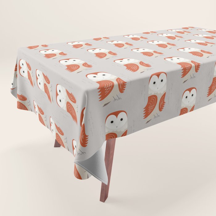 Barn Owl, Bird of United Kingdom Tablecloth Gallery Image 1