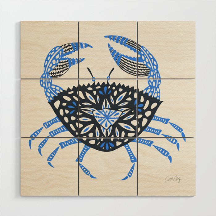 Blue Crab Wood Wall Art Gallery Image 1