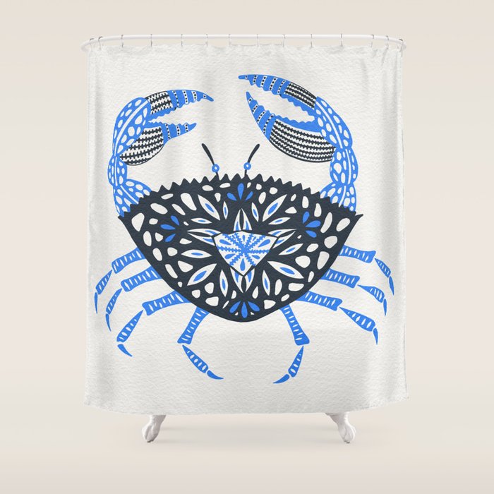 Blue Crab Shower Curtain Gallery Image 1