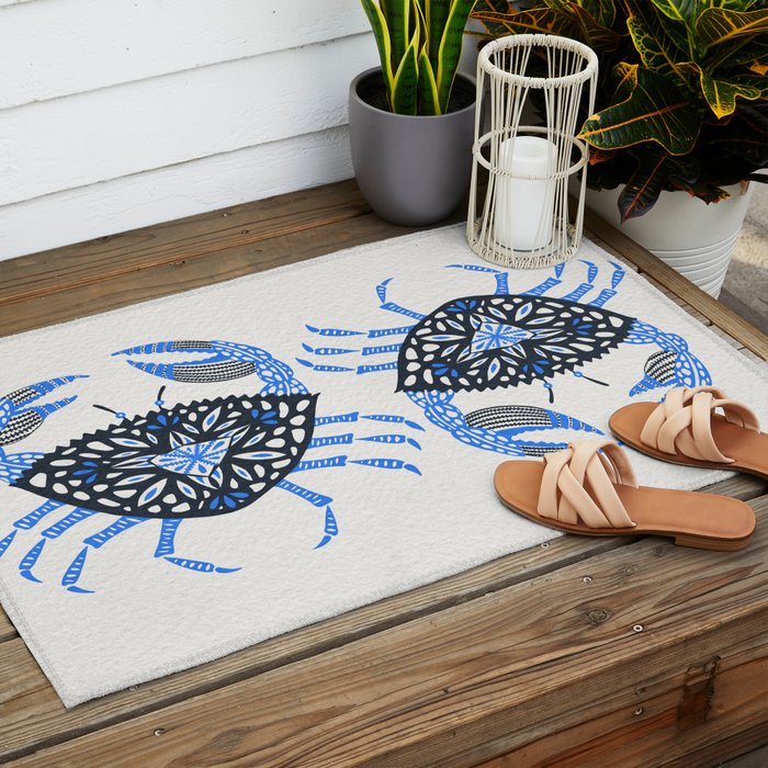 Blue Crab Outdoor Rug Gallery Image 2