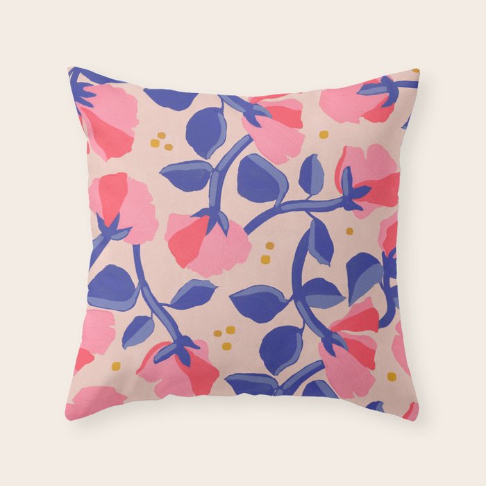 Lisbon Floral Throw Pillow Gallery Image 1