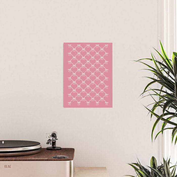 Bows & Ribbons Pattern LI 90s Bubblegum Pink Poster Gallery Image 2