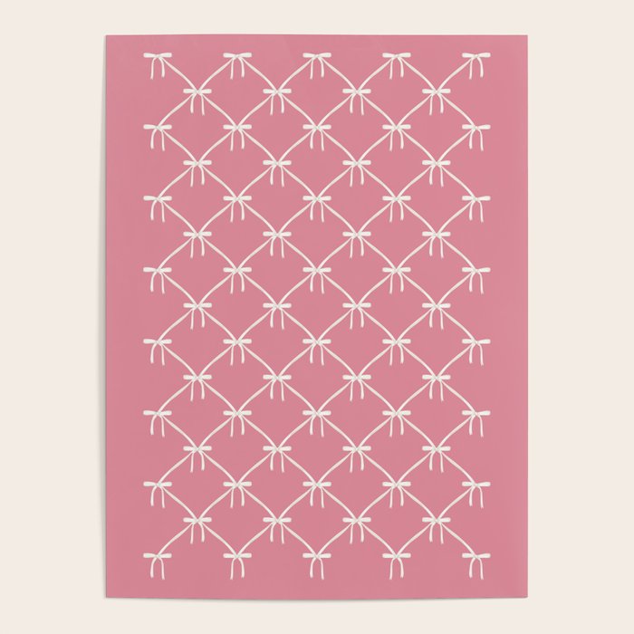 Bows & Ribbons Pattern LI 90s Bubblegum Pink Poster Gallery Image 4