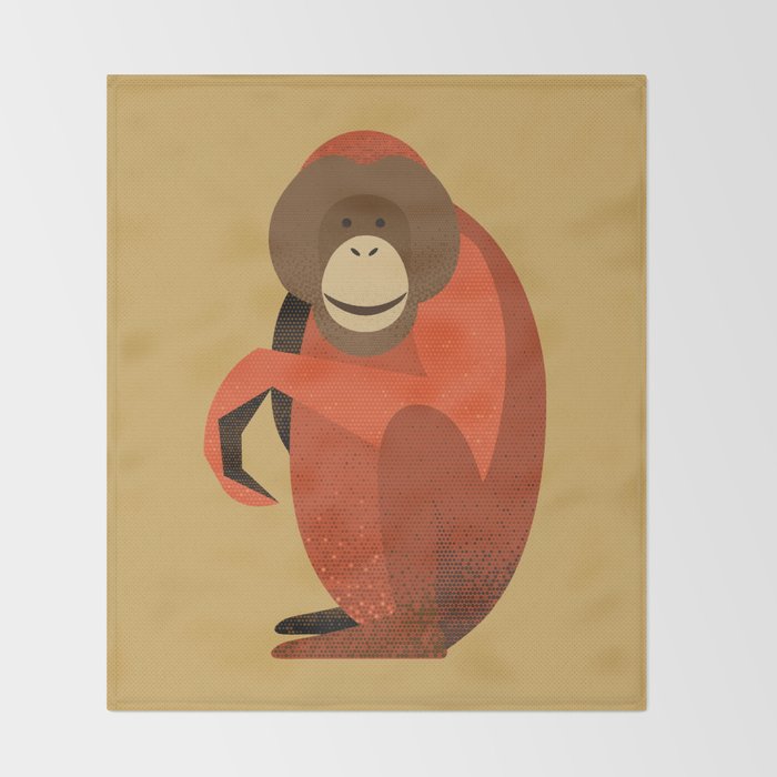 Whimsy Orangutan Throw Blanket Gallery Image 2