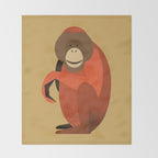 Whimsy Orangutan Throw Blanket Gallery Image 2