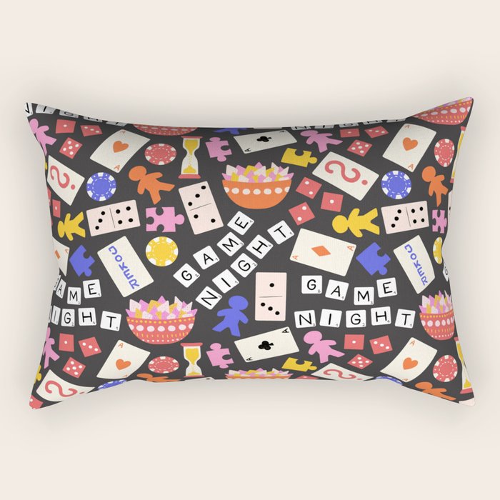 Game Night Fun Rectangular Pillow Gallery Image 1
